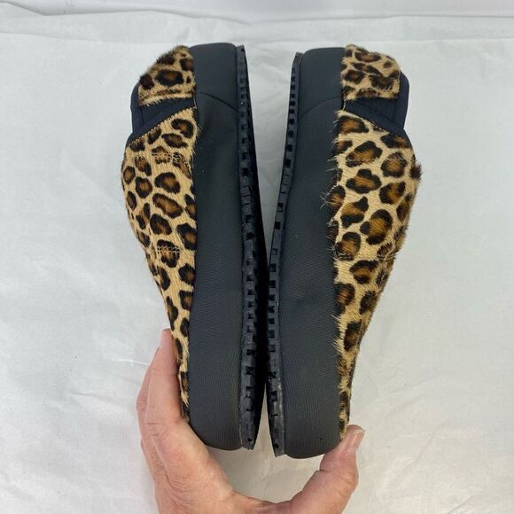 Anthropologie P448 Laby Slippers Brown Animal Print Motif Size 39 or 8.5 - Picture 3 of 11